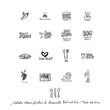 Restoran poster / yarım yamalak gıda menü resimleri - vektör