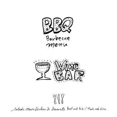 Restoran poster / yarım yamalak gıda menü resimleri - vektör