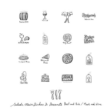 Restoran poster / yarım yamalak gıda menü resimleri - vektör