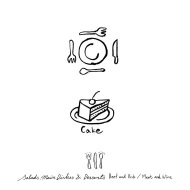 Restoran poster / yarım yamalak gıda menü resimleri - vektör