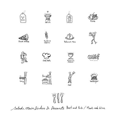 Restoran poster / yarım yamalak gıda menü resimleri - vektör