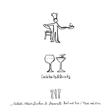 Restoran poster / yarım yamalak gıda menü resimleri - vektör