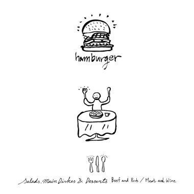 Restoran poster / yarım yamalak gıda menü resimleri - vektör