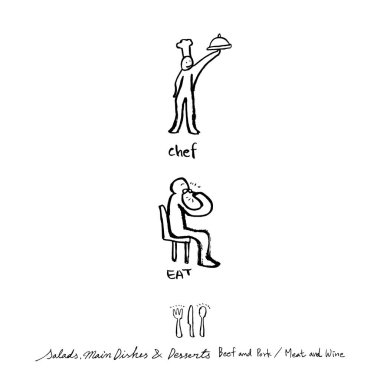 Restoran poster / yarım yamalak gıda menü resimleri - vektör