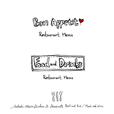 Restoran poster / yarım yamalak gıda menü resimleri - vektör