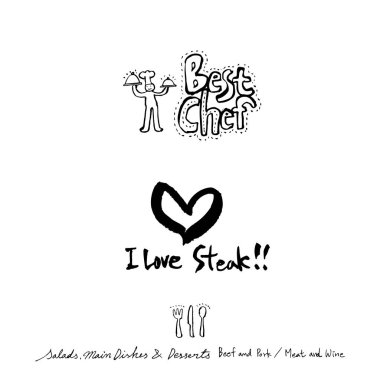 Restoran poster / yarım yamalak gıda menü resimleri - vektör