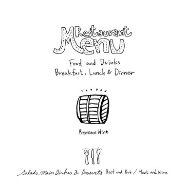 Restoran poster / yarım yamalak gıda menü resimleri - vektör