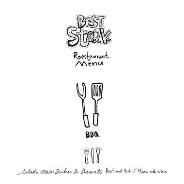 Restoran poster / yarım yamalak gıda menü resimleri - vektör