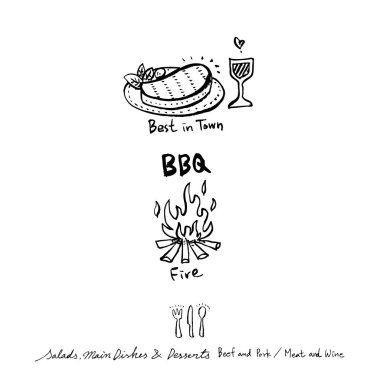 Restoran poster / yarım yamalak gıda menü resimleri - vektör