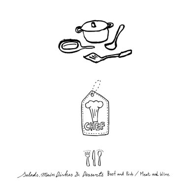 Restoran poster / yarım yamalak gıda menü resimleri - vektör