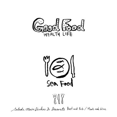 Restoran poster / yarım yamalak gıda menü resimleri - vektör