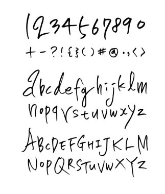 vektör yazı tipleri / el yazısı kaligrafi 