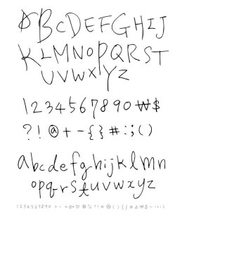 Vector fonts / Handwritten calligraphy  clipart