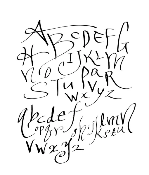 Carattere Vettoriale Calligrafia Scritta Mano — Vettoriale Stock