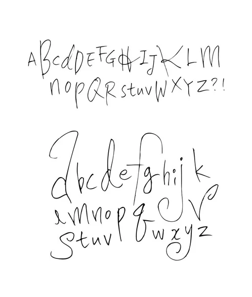 Fuentes Vectoriales Caligrafía Manuscrita — Archivo Imágenes Vectoriales