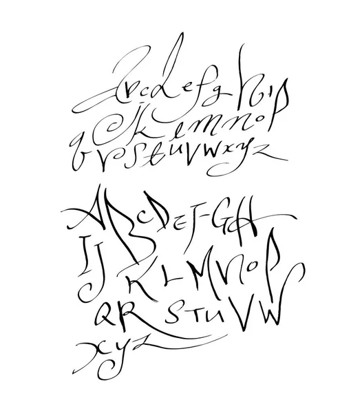 Vectorlettertypen Handgeschreven Kalligrafie — Stockvector