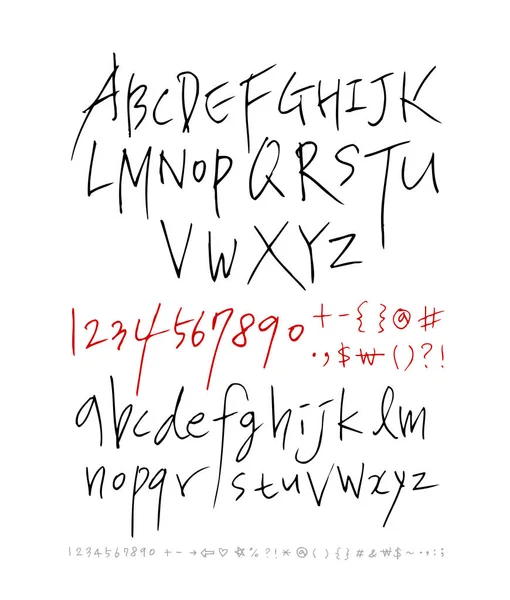 Vectorlettertypen Handgeschreven Kalligrafie — Stockvector