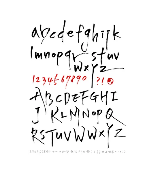 Vector Fonts Handwritten Calligraphy — Stock Vector