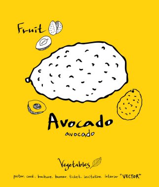 Sebze ve meyve resimler / el çekilmiş gıda maddeleri - vektör