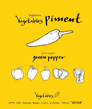 El çekilmiş gıda maddeleri - sebze ve meyve resimleri - vektör