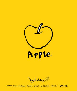 El çekilmiş gıda maddeleri - sebze ve meyve resimleri - vektör