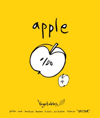 El çekilmiş gıda maddeleri - sebze ve meyve resimleri - vektör