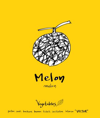 El çekilmiş gıda maddeleri - sebze ve meyve resimleri - vektör