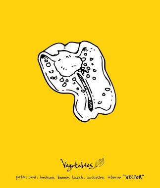 El çekilmiş gıda maddeleri - sebze ve meyve resimleri - vektör