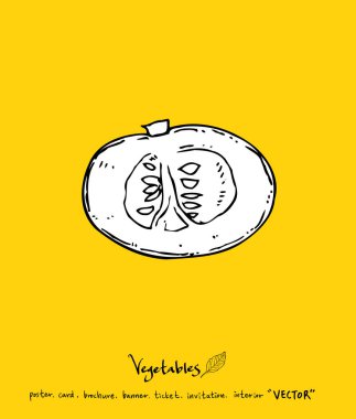 El çekilmiş gıda maddeleri - sebze ve meyve resimleri - vektör