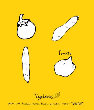 Sebze ve meyve resimler / el çekilmiş gıda maddeleri - vektör
