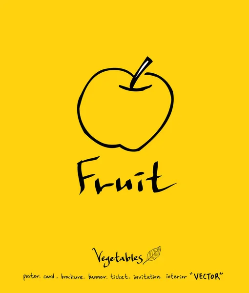 Hand Getekende Voedsel Ingrediënten Groente Fruitsector Illustraties Vector — Stockvector