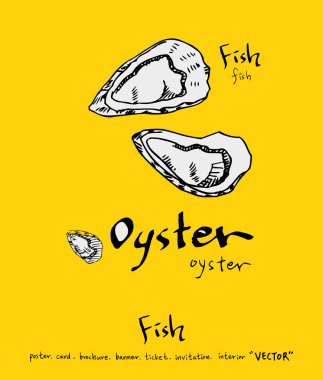 deniz gıda çizimler / el çekilmiş gıda maddeleri - vektör