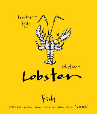 deniz gıda çizimler / el çekilmiş gıda maddeleri - vektör