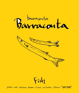 El çekilmiş gıda maddeleri - deniz gıda menü resimleri - vektör