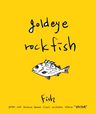 El çekilmiş gıda maddeleri - deniz gıda menü resimleri - vektör