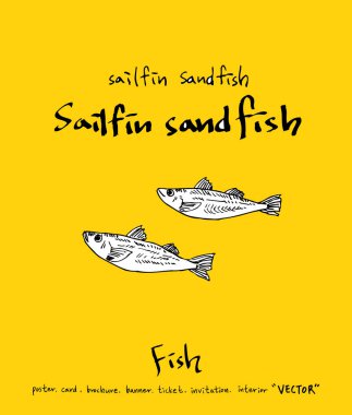 El çekilmiş gıda maddeleri - deniz gıda menü resimleri - vektör