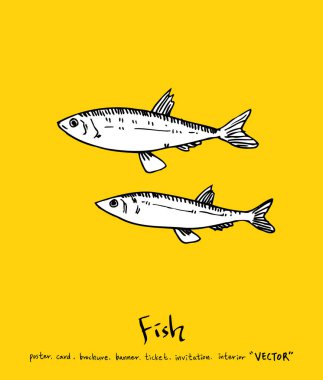 El çekilmiş gıda maddeleri - deniz gıda menü resimleri - vektör