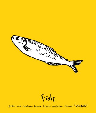 El çekilmiş gıda maddeleri - deniz gıda menü resimleri - vektör