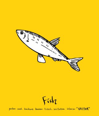 El çekilmiş gıda maddeleri - deniz gıda menü resimleri - vektör