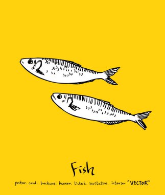 El çekilmiş gıda maddeleri - deniz gıda menü resimleri - vektör