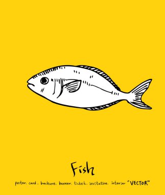 El çekilmiş gıda maddeleri - deniz gıda menü resimleri - vektör