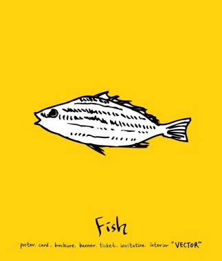 El çekilmiş gıda maddeleri - deniz gıda menü resimleri - vektör