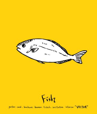 El çekilmiş gıda maddeleri - deniz gıda menü resimleri - vektör