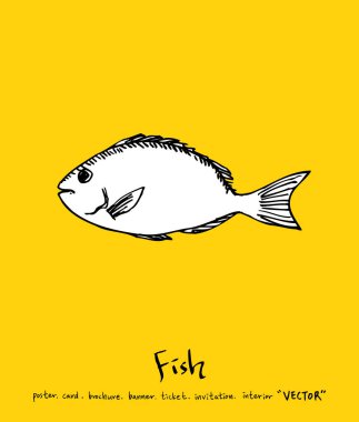 El çekilmiş gıda maddeleri - deniz gıda menü resimleri - vektör