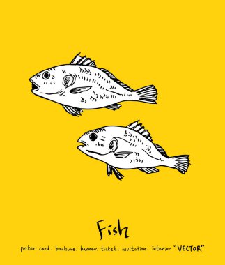 El çekilmiş gıda maddeleri - deniz gıda menü resimleri - vektör