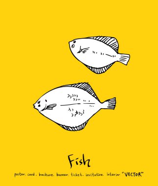 El çekilmiş gıda maddeleri - deniz gıda menü resimleri - vektör