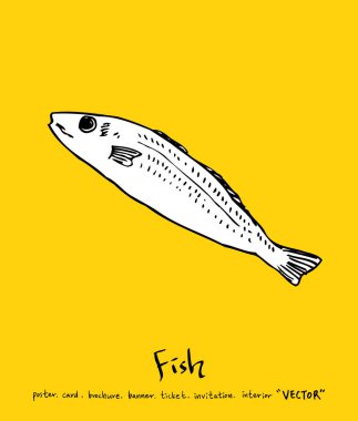 El çekilmiş gıda maddeleri - deniz gıda menü resimleri - vektör