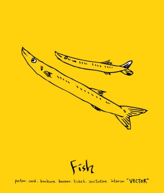 El çekilmiş gıda maddeleri - deniz gıda menü resimleri - vektör