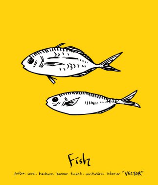 El çekilmiş gıda maddeleri - deniz gıda menü resimleri - vektör