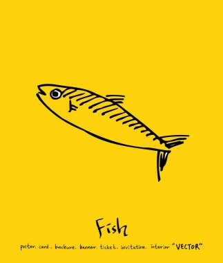 El çekilmiş gıda maddeleri - deniz gıda menü resimleri - vektör